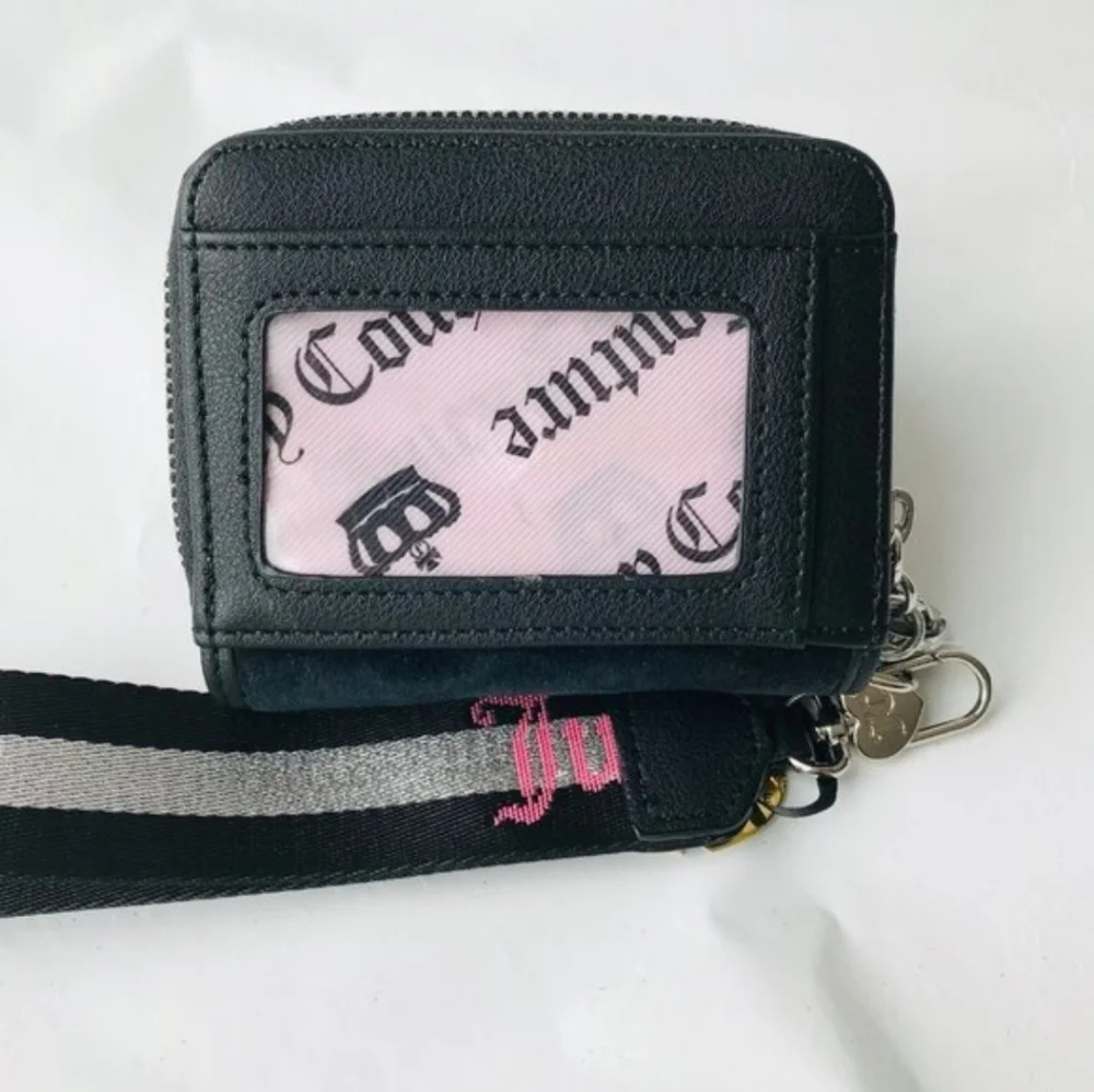 🖤▪️Juicy Couture ▪️All That Glitters Small Liquorice Silver Zip Around Wallet